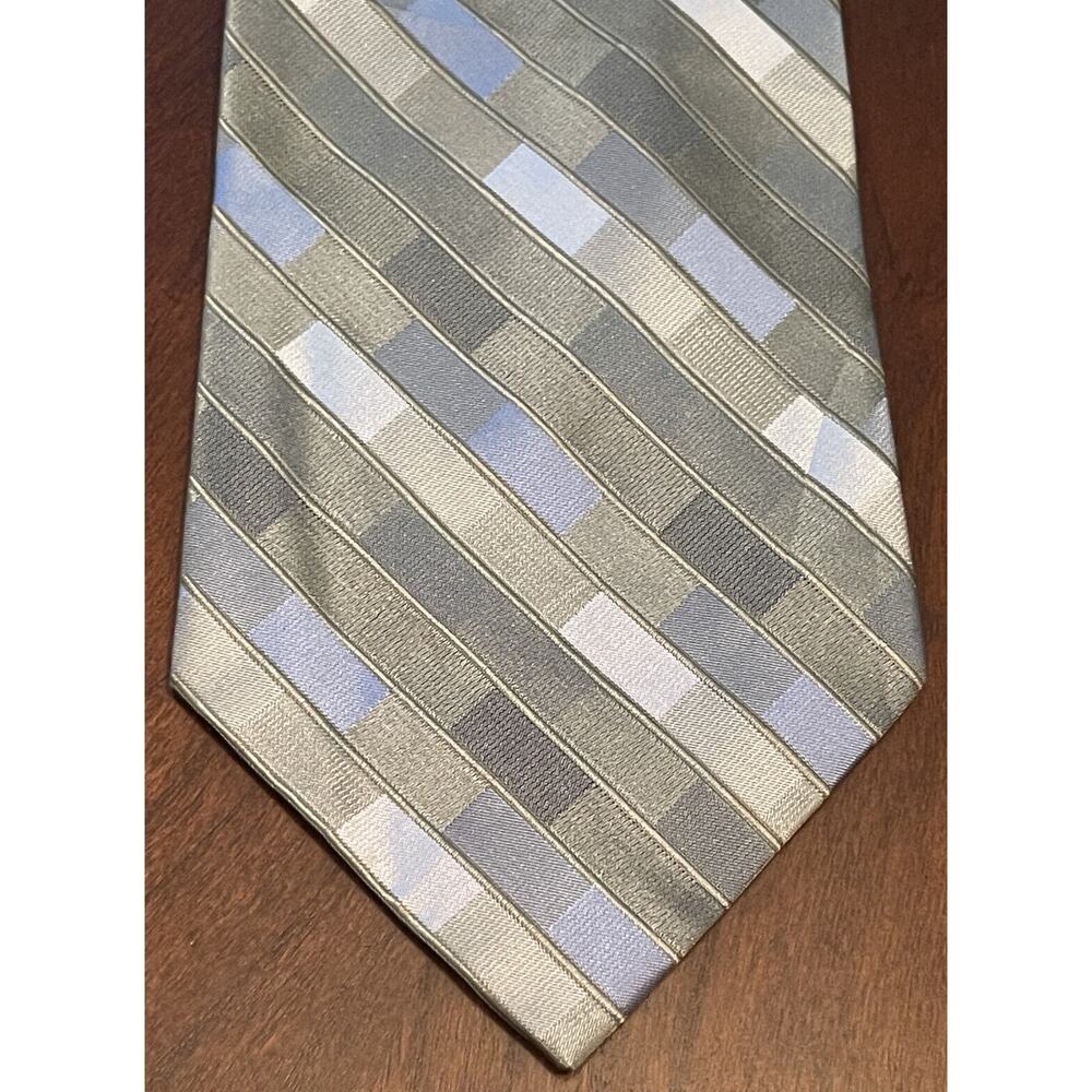Axist Green Blue Gray 100% Silk Men’s Neck Tie Made In China